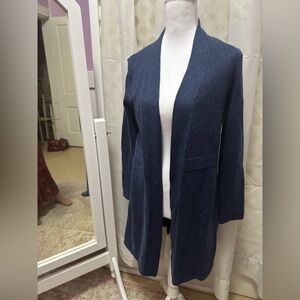 Talbots Blue Open-Front Cardigan